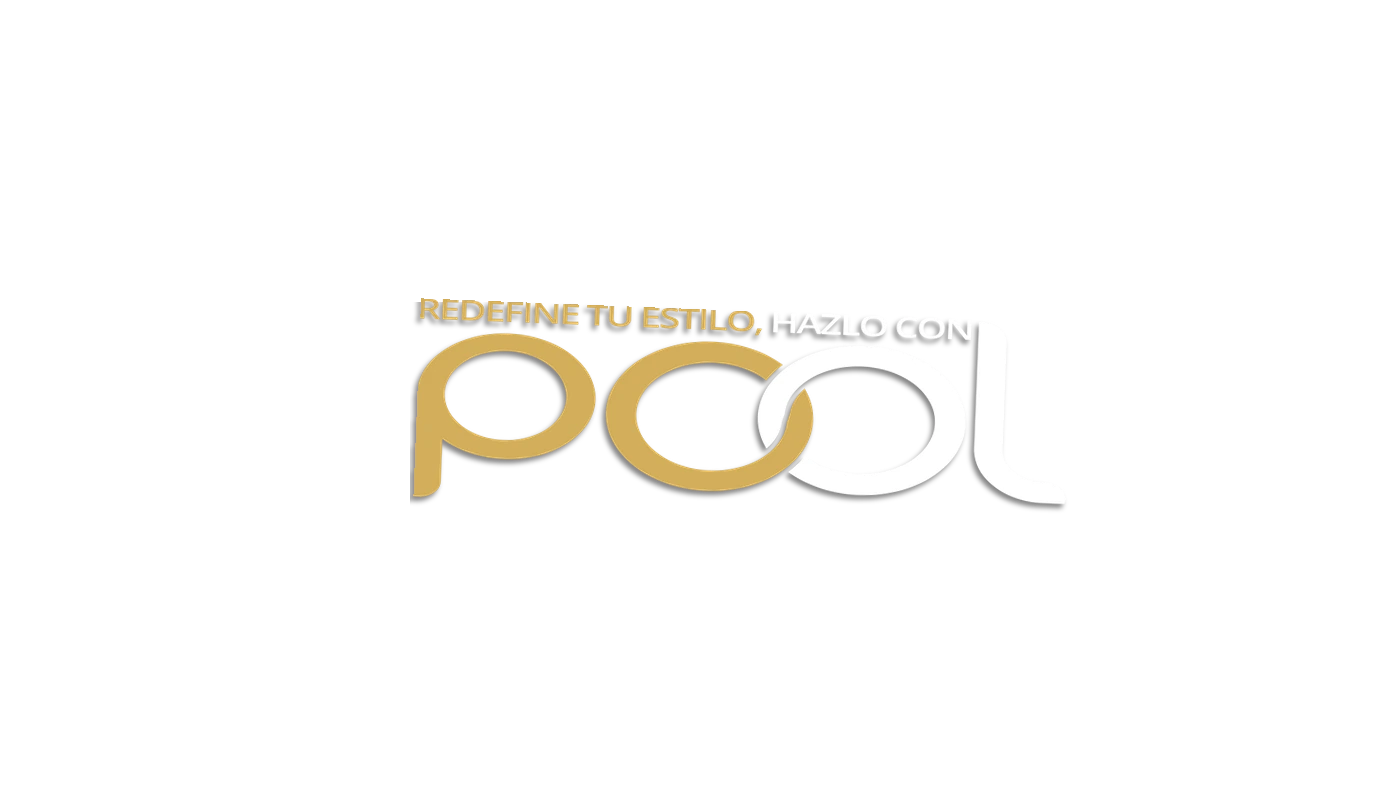 Logo de POOL bordado en hilo dorado sobre la tela